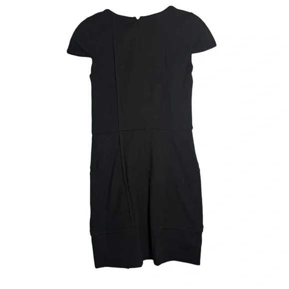 VINCE Black Mini Sheath Dress Cap Sleeve Classy Little Black Dress Womens 2 - Picture 4 of 11